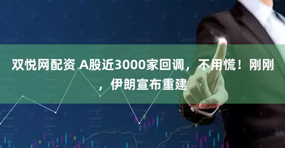 双悦网配资 A股近3000家回调,不用慌!刚刚,伊朗宣布重建