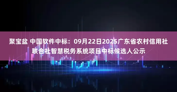 聚宝盆 中国软件中标：09月22日2025广东省农村信用社联合社智慧税务系统项目中标候选人公示